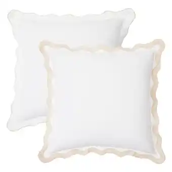 Pillow Talk Maya Scalloped Large Square Cushion by Habitat offer