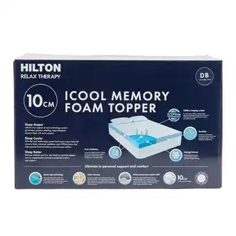 Pillow Talk Relax Therapy Icool 10cm Memory Foam Mattress Topper by Hilton offer