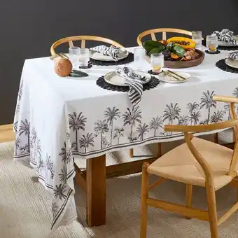 Pillow Talk Tahiti Black/White Table Linen Range by Habitat offer