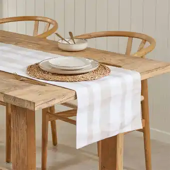 Pillow Talk Kova Stripe Check Natural Table Linen Range by Habitat offer