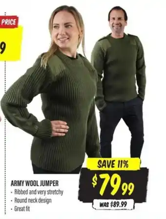 Aussie Disposals ARMY WOOL JUMPER offer