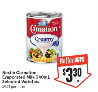 IGA Nestlé Carnation Evaporated Milk 340mL offer