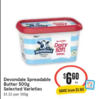 IGA Devondale Spreadable Butter 500g offer