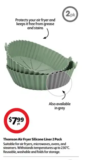 Coles Thomson Air Fryer Silicone Liner 2 Pack offer