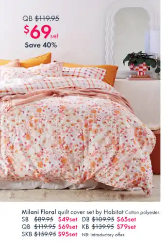 Milani Floral quilt cover set