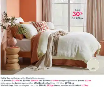 Pillow Talk Hattie Geo quilt cover set offer