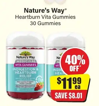 Chemist Discount Centre Nature's Way Heartburn Vita Gummies 30 Gummies offer