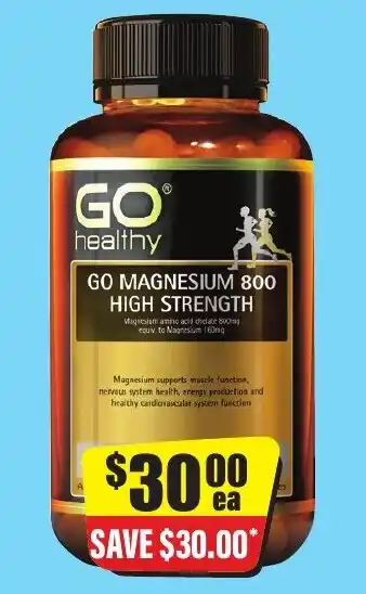 Chemist Discount Centre GO Magnesium 800 High Strength 120 VegeCapsules offer