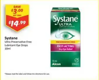 Systane Ultra Preservative-Free Lubricant Eye Drops 10mL