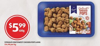ALDI Steggles Southwest Chicken Pops 400g offer