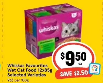 Ritchies Whiskas Favourites Wet Cat Food 12x85g offer