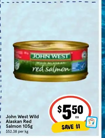 Ritchies John West Wild Alaskan Red Salmon 105g offer