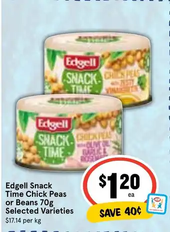 Ritchies Edgell Snack Time Chick Peas or Beans 70g offer