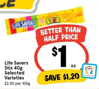 Ritchies Life Savers Stix 40g offer