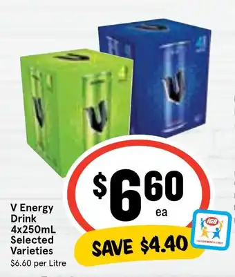 Ritchies V Energy Drink 4x250mL offer