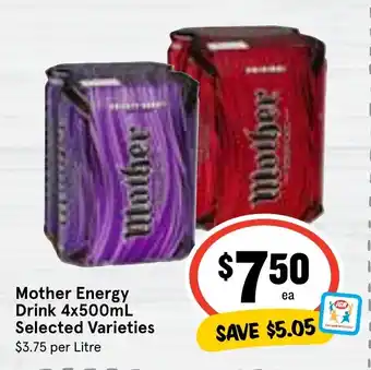 Ritchies Mother Energy Drink 4x500mL offer