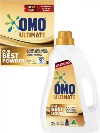 IGA OMO Expert or Ultimate Laundry Liquid 2 Litre or Powder 2 kg Selected Varieties offer