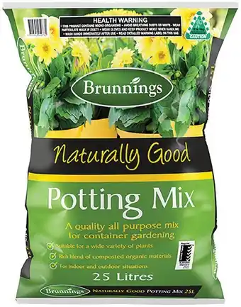 IGA Brunnings Naturally Good Potting Mix or Pine Bark Mulch 25 Litre offer