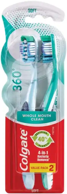 IGA Colgate 360° Toothbrush 2 Pack Selected Varieties offer