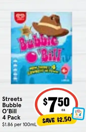 Ritchies Streets Bubble O'Bill 4 Pack offer