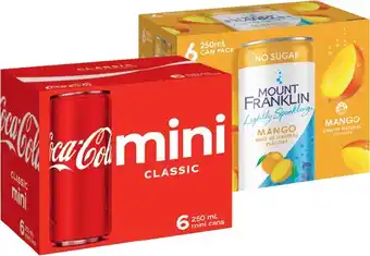 IGA Coca-Cola, Sprite, Fanta, Mount Franklin or Deep Spring 6x250mL Selected Varieties offer