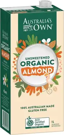 IGA Australia's Own Organic Almond or Coconut Milk 1 Litre Selected Varieties offer