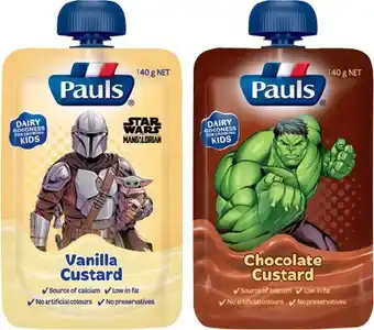 IGA Pauls Vanilla or Chocolate Custard 140g offer