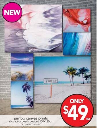 Cheap as Chips Jumbo Canvas Prints offer
