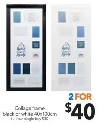 Cheap as Chips Collage Frame Black or White 40x100cm offer
