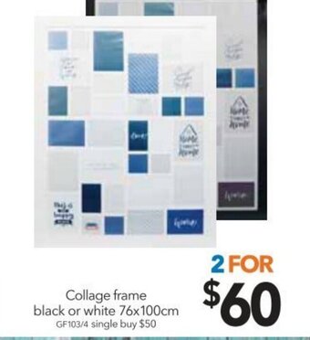 Cheap as Chips Collage Frame Black or White 76x100cm offer