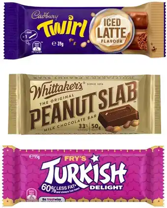 Coles Cadbury Chocolate Bar 30g-60g or Whittaker’s Chocolate Slab 50g or Kinder Bueno 39g-43g offer