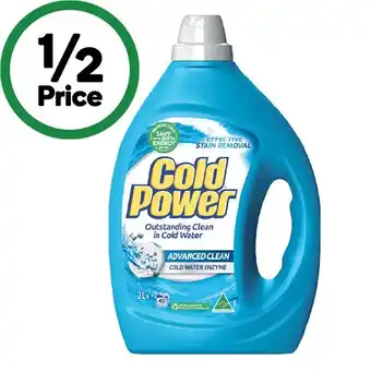 Woolworths Cold Power Laundry Liquid 2 Litre or Powder 2 kg offer