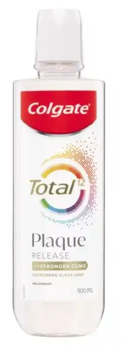 Coles Colgate Total Mouthwash Refreshing Clear Mint 500mL offer