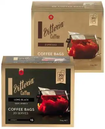 Coles Vittoria Coffee Bags 20 Pack offer