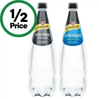 Woolworths Schweppes Soft Drinks or Mixer Varieties 1.1 Litre offer