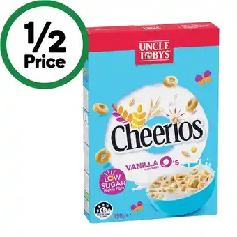 Woolworths Uncle Tobys Cheerios 450-560g offer