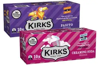 Coles Kirks Soft Drink 10x375mL offer