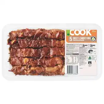 Woolworths Woolworths COOK Marinated Kebabs 375g with RSPCA Approved Chicken offer