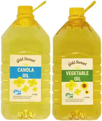 Coles Gold Sunset Canola or Vegetable Oil 4 Litre offer