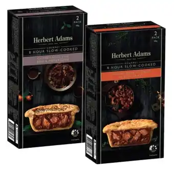 Coles Herbert Adams Slow Cooked Beef Pies 2 Pack 400g-420g offer