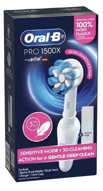 Coles Oral B Pro 1500 Recharge Electric Toothbrush 1 Pack offer
