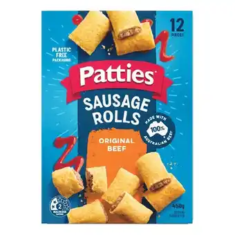 Woolworths Patties Party Pies, Pasties or Sausage Rolls 450-560g Pk 12 offer