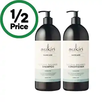 Woolworths Sukin Shampoo or Conditioner 1 Litre offer