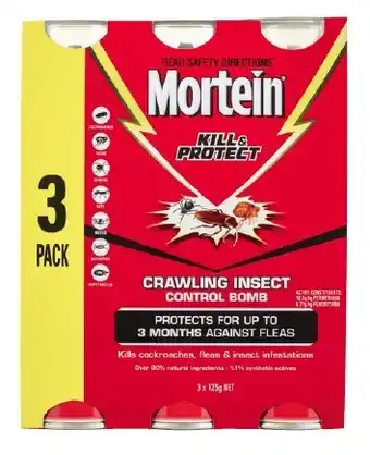 Coles Mortein Kill & Protect Crawling Insect Control Bomb 3 Pack offer