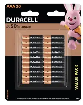 Coles Duracell Coppertop Batteries AAA 20 Pack offer