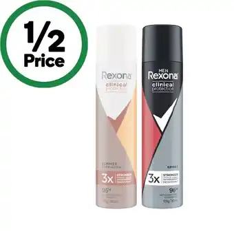 Woolworths Rexona Clinical Antiperspirant Deodorant 180ml offer