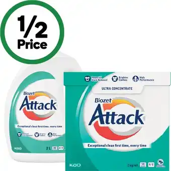 Woolworths Biozet Attack Laundry Liquid 2 Litre or Powder 2 kg offer