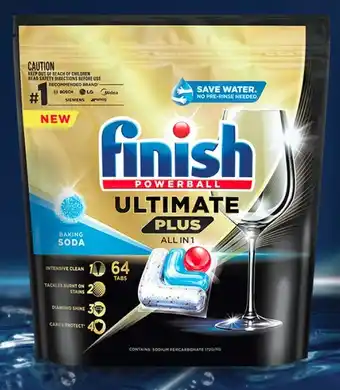 Coles Finish Ultimate Plus All in 1 Dishwashing Tablets 64 Pack offer