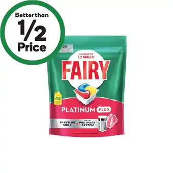 Woolworths Fairy Platinum Plus Dishwasher Tablets Pk 42 offer