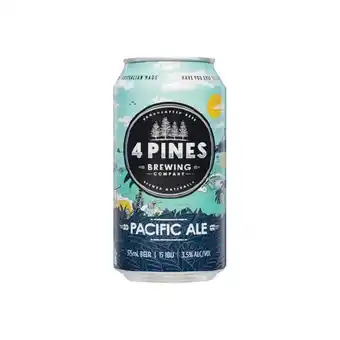 Woolworths 4 Pines Pacific Ale Cans 18x375ml offer
